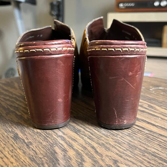 Cole Haan Country Suede Leather Clogs Size 7B Chunky Platform Slip On Mule - Picture 14 of 14